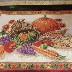 Horn of Plenty Cornucopia Tapestry Placemats Set of 4